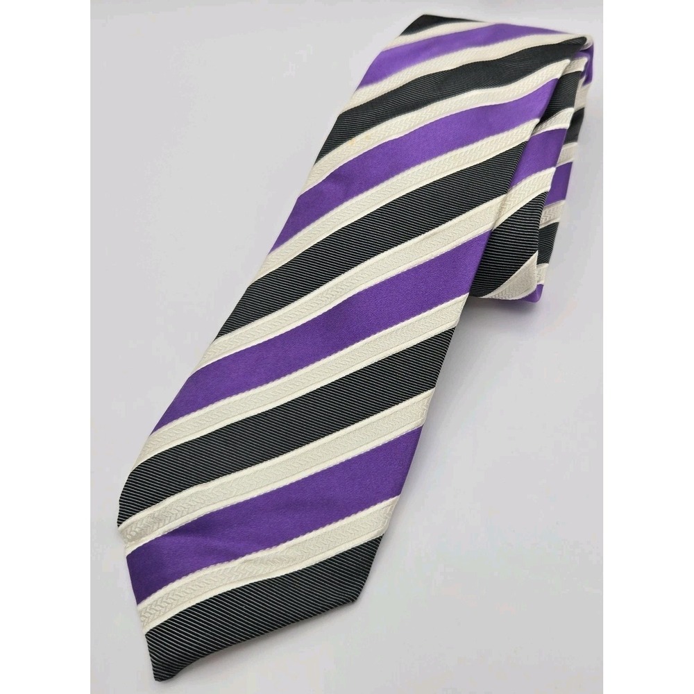 Countess Mara Mens Silk Neck Tie Mens Multicolor Diagonal Striped Classic Preppy